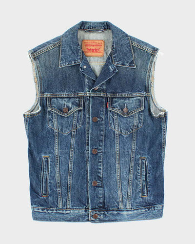 Vintage 2000's Levi's Dark Wash Denim Cut Off Gilet - L
