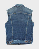 Vintage 2000's Levi's Dark Wash Denim Cut Off Gilet - L