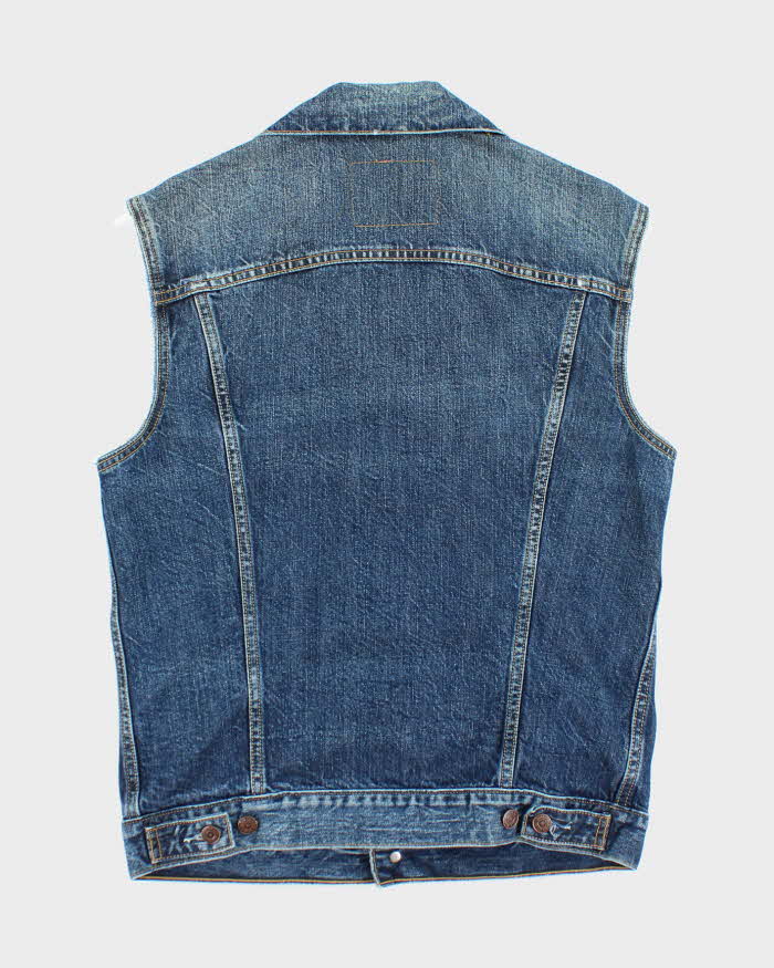 Vintage 2000's Levi's Dark Wash Denim Cut Off Gilet - L
