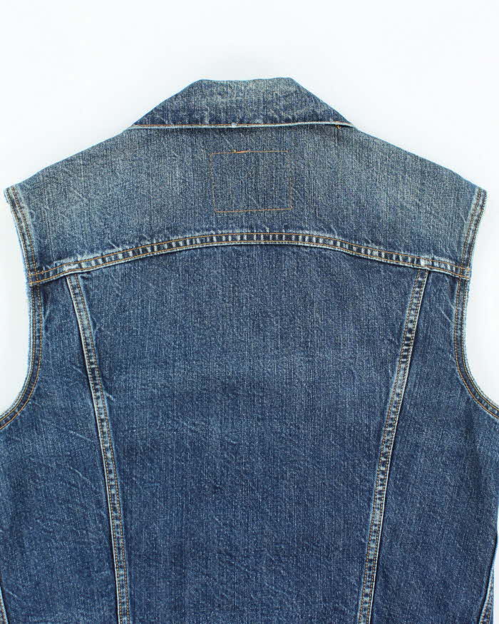 Vintage 2000's Levi's Dark Wash Denim Cut Off Gilet - L