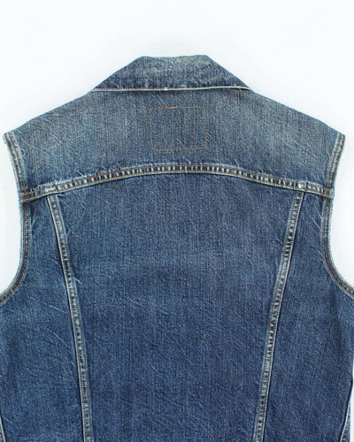 Vintage 2000's Levi's Dark Wash Denim Cut Off Gilet - L