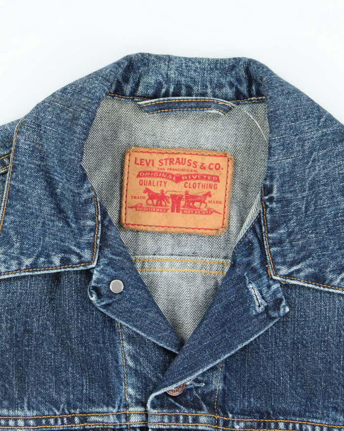 Vintage 2000's Levi's Dark Wash Denim Cut Off Gilet - L