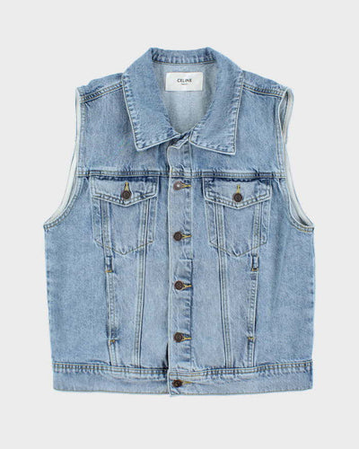 Vintage 2000's Celine Light Wash Denim Gilet - M