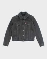 Vintage 2000's Levi's Fleeced Lined Black Wash Denim Jacket - M
