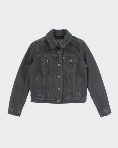 Vintage 2000's Levi's Fleeced Lined Black Wash Denim Jacket - M