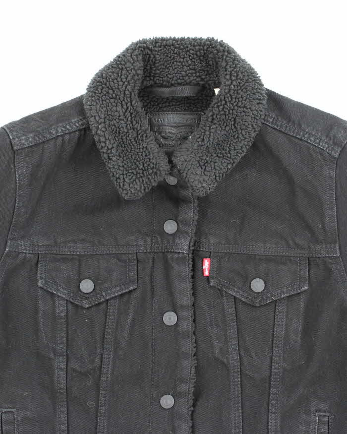 Vintage 2000's Levi's Fleeced Lined Black Wash Denim Jacket - M