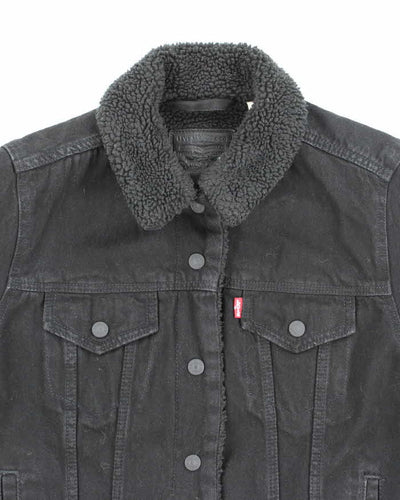 Vintage 2000's Levi's Fleeced Lined Black Wash Denim Jacket - M