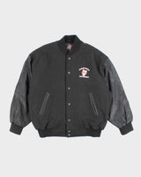 Vintage 90's Calgary Hitmen Heavyweight Leather Embroidered Varsity Jacket - XL