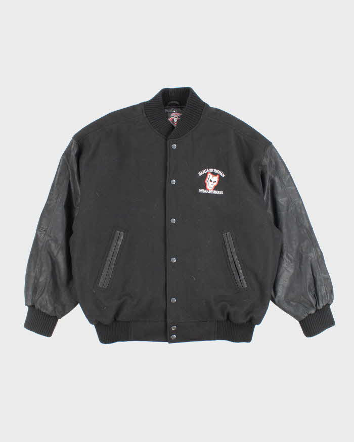 Vintage 90's Calgary Hitmen Heavyweight Leather Embroidered Varsity Jacket - XL