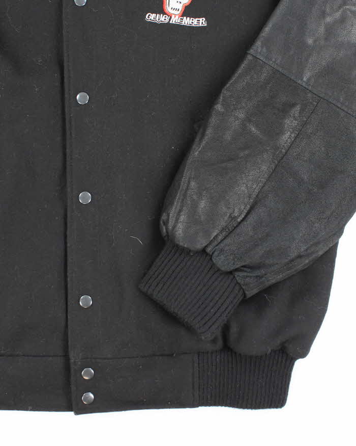 Vintage 90's Calgary Hitmen Heavyweight Leather Embroidered Varsity Jacket - XL