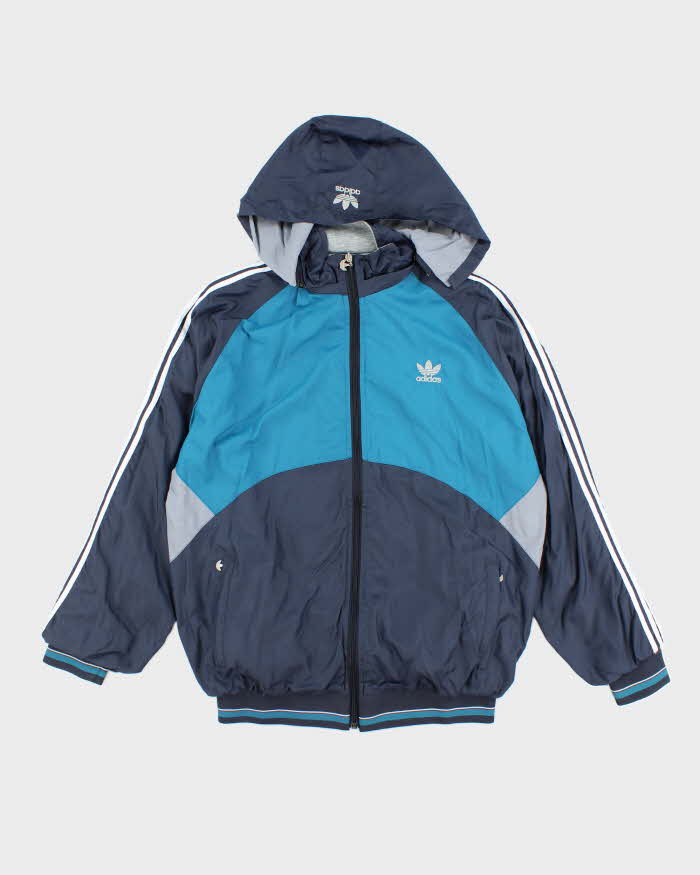 Vintage 90's Adidas Reversible Hooded Windbreaker Jacket - XXXL