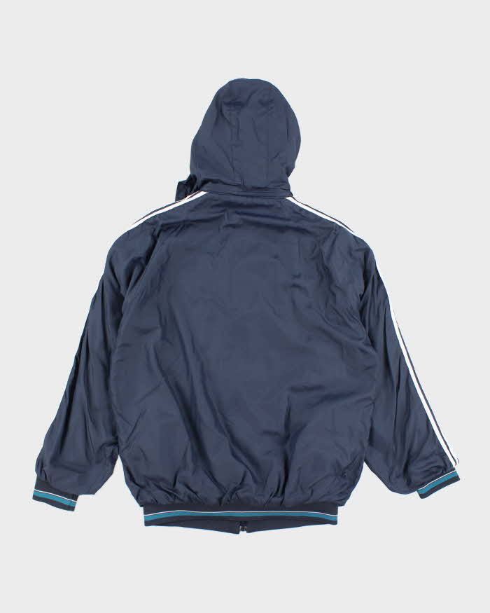 Vintage 90's Adidas Reversible Hooded Windbreaker Jacket XXXL