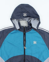 Vintage 90's Adidas Reversible Hooded Windbreaker Jacket - XXXL
