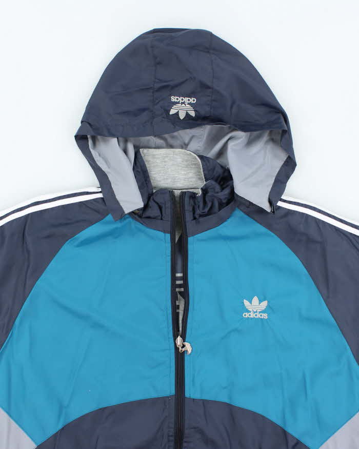 Vintage 90's Adidas Reversible Hooded Windbreaker Jacket - XXXL