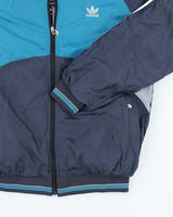 Vintage 90's Adidas Reversible Hooded Windbreaker Jacket - XXXL