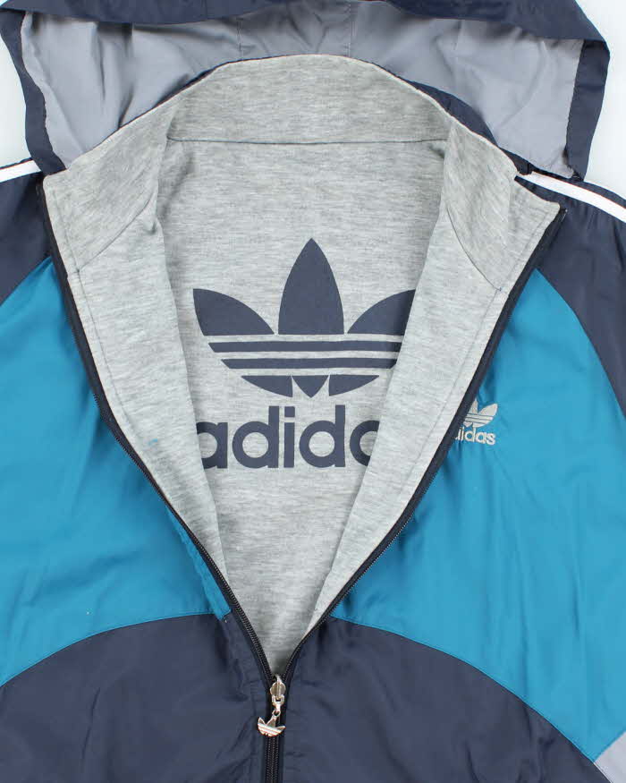 Vintage 90's Adidas Reversible Hooded Windbreaker Jacket - XXXL