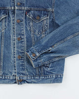 Vintage 90's Levi's Faded Dark Wash Denim Jacket - L