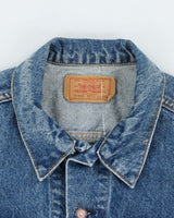 Vintage 90's Levi's Faded Dark Wash Denim Jacket - L