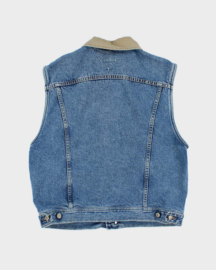 Vintage Y2K Tommy Hilfiger Sleeveless Dark Wash Denim Gilet - XL
