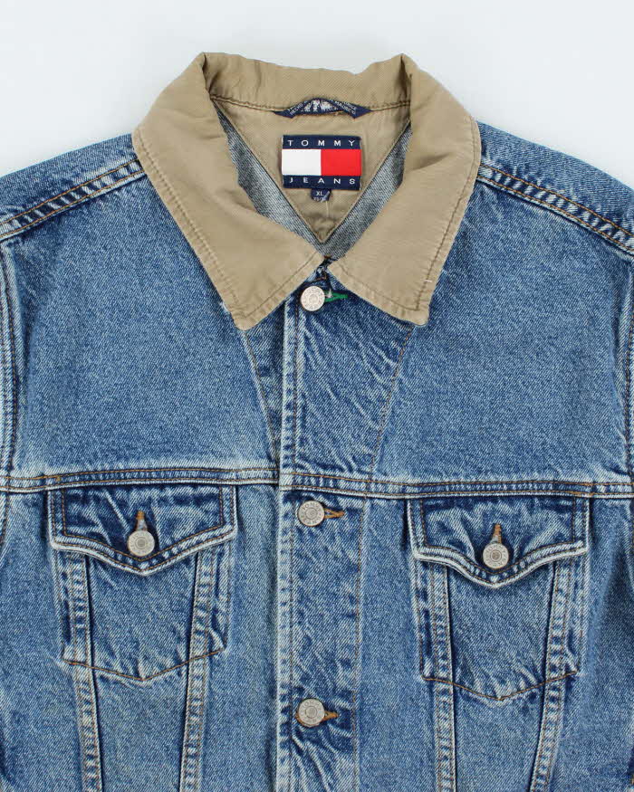 Vintage Y2K Tommy Hilfiger Sleeveless Dark Wash Denim Gilet - XL