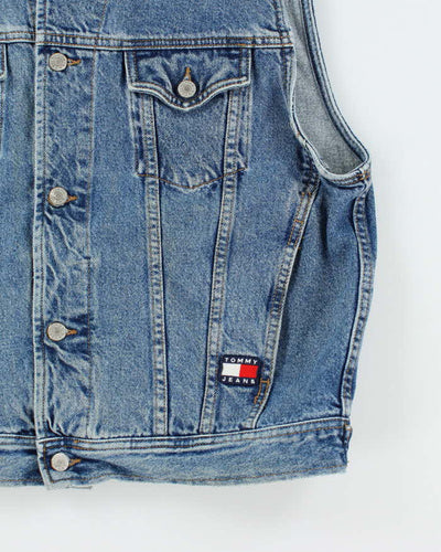 Vintage Y2K Tommy Hilfiger Sleeveless Dark Wash Denim Gilet - XL