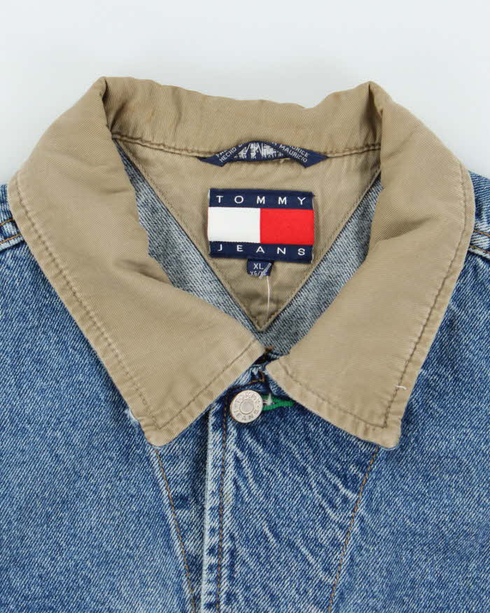 Vintage Y2K Tommy Hilfiger Sleeveless Dark Wash Denim Gilet - XL