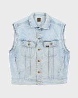 Vintage 90's Lee Sleeveless Light Wash Denim Gilet - M