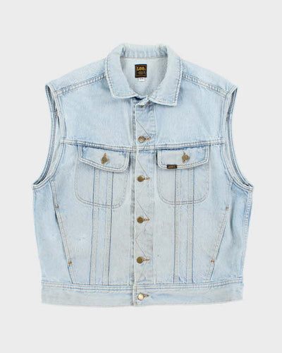 Vintage 90's Lee Sleeveless Light Wash Denim Gilet - M