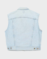 Vintage 90's Lee Sleeveless Light Wash Denim Gilet - M