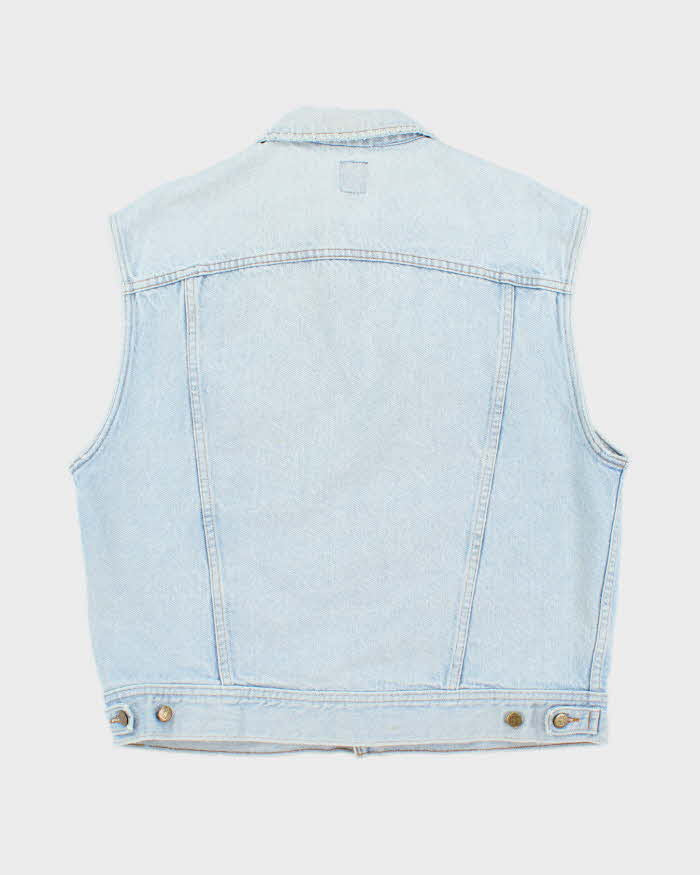 Vintage 90's Lee Sleeveless Light Wash Denim Gilet - M