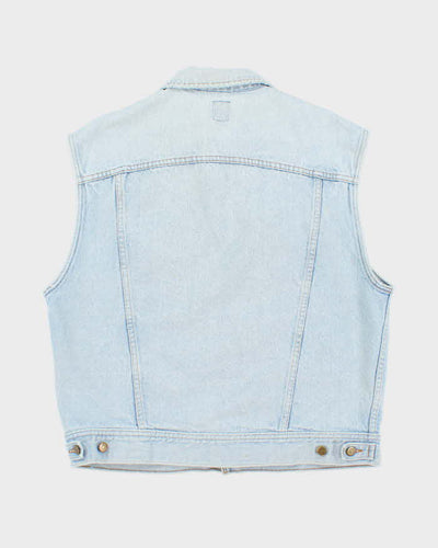 Vintage 90's Lee Sleeveless Light Wash Denim Gilet - M