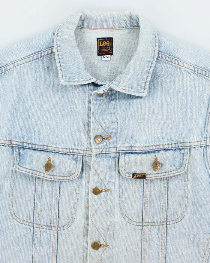 Vintage 90's Lee Sleeveless Light Wash Denim Gilet - M