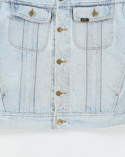 Vintage 90's Lee Sleeveless Light Wash Denim Gilet - M