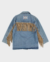 Vintage 90's Fioricci Western Fringed Heavyweight Denim Jacket - L