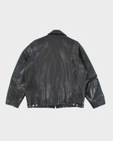 Vintage Roots Boxy Black Leather Jacket - L