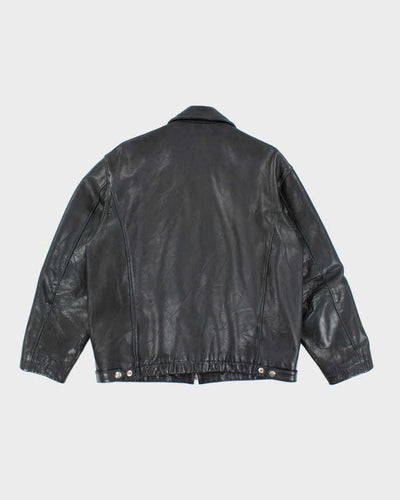 Vintage Roots Boxy Black Leather Jacket - L