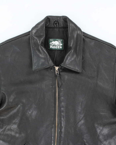 Vintage Roots Boxy Black Leather Jacket - L