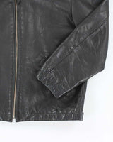 Vintage Roots Boxy Black Leather Jacket - L