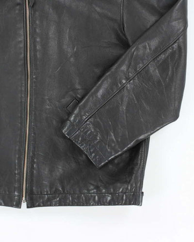 Vintage Roots Boxy Black Leather Jacket - L