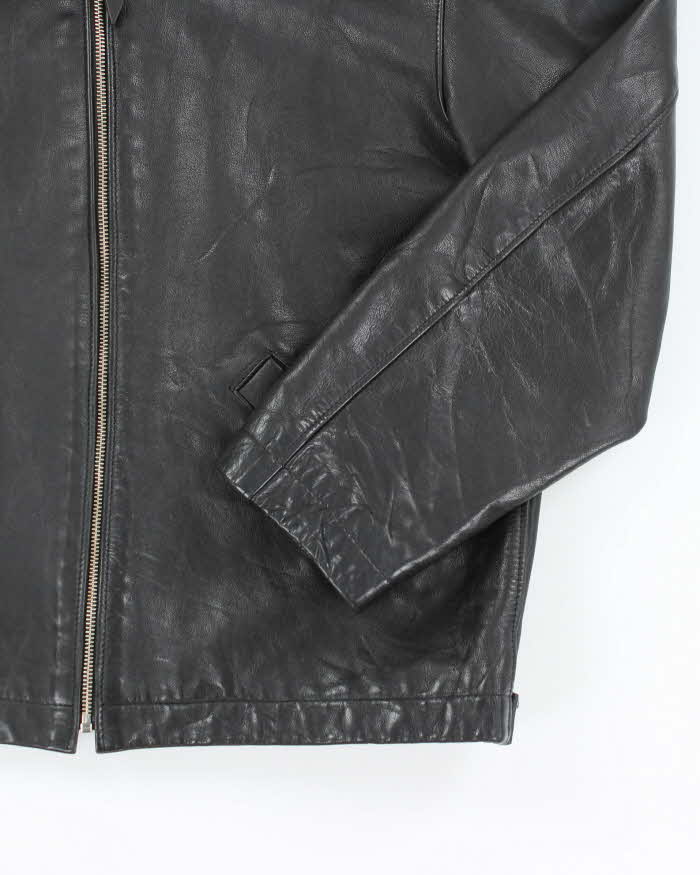 Vintage Roots Boxy Black Leather Jacket - L