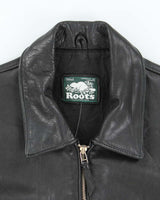 Vintage Roots Boxy Black Leather Jacket - L