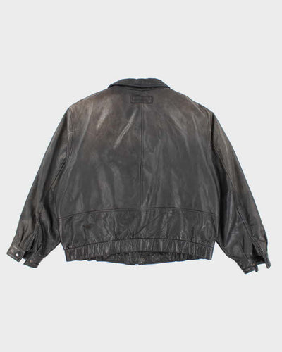 Vintage 90's Eddie Bauer Heavyweight Zip Up Leather Jacket - XXL