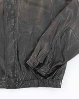 Vintage 90's Eddie Bauer Heavyweight Zip Up Leather Jacket - XXL