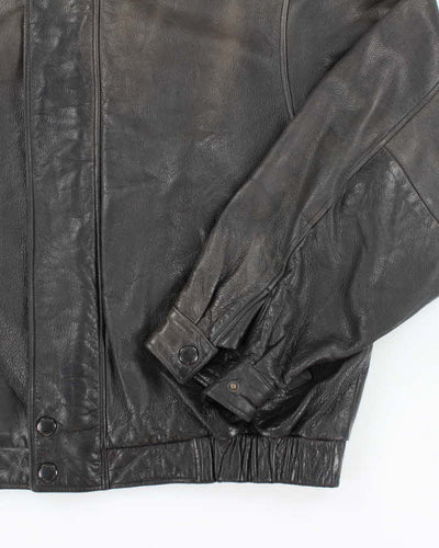 Vintage 90's Eddie Bauer Heavyweight Zip Up Leather Jacket - XXL