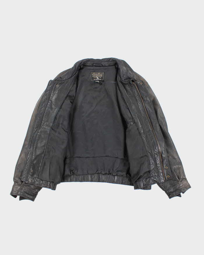 Vintage 90's Eddie Bauer Heavyweight Zip Up Leather Jacket - XXL