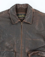 Vintage 90's Structure Heavyweight Brown Leather Jacket - L