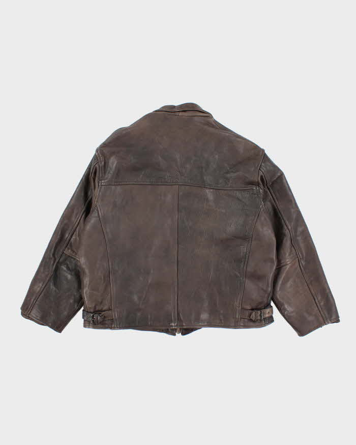 Vintage 80's Network Skins Two Tone Heavyweight Leather Jacket - XL