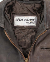 Vintage 80's Network Skins Two Tone Heavyweight Leather Jacket - XL