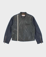 Vintage Y2K Etro Leather Zip Up Biker Style Jacket - M
