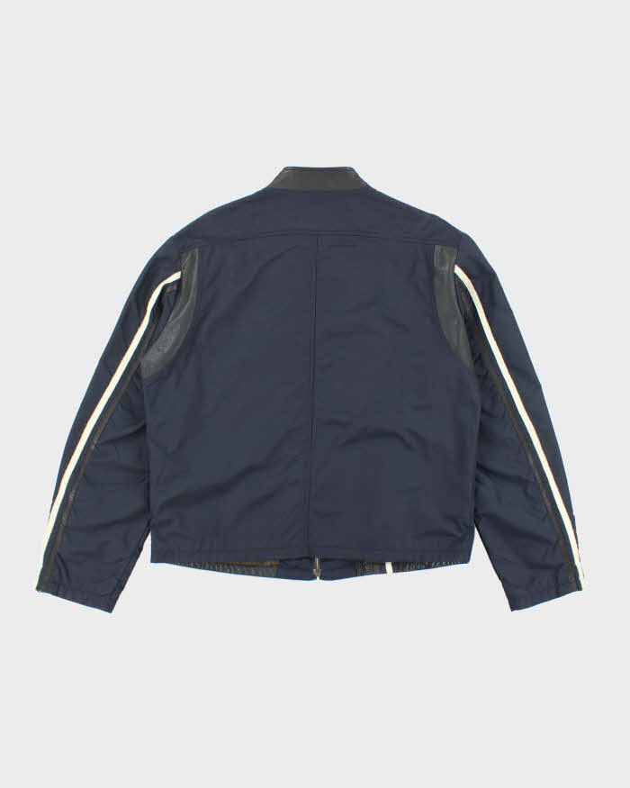 Vintage Y2K Etro Leather Zip Up Biker Style Jacket - M